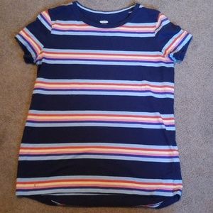 Navy blue striped tee shirt